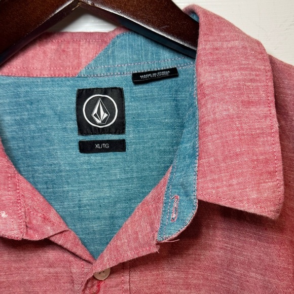 Volcom Long Sleeve Button-Up Shirt size XL red - Picture 2 of 4